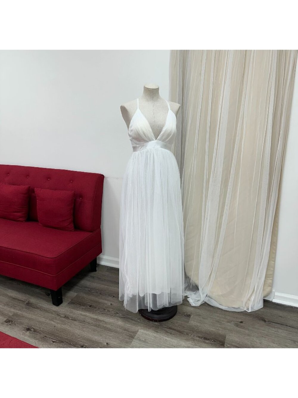 Medium White Glitter Sundress Baby Bridal Shower Wedding Dress
